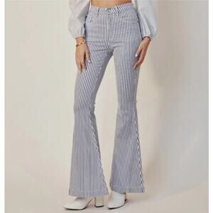 KanCan Super Flare Striped Denim Jeans